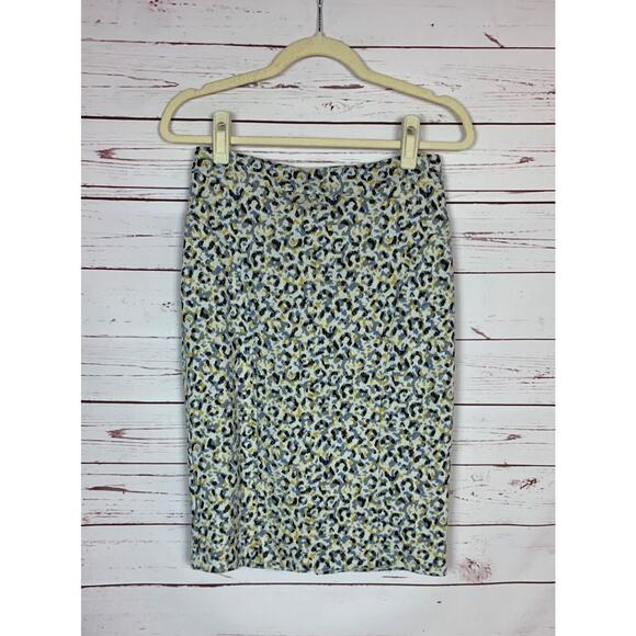 Maeve By Anthropologie Women's S Small Blue Yellow Pencil Dressy Career Skirt - Picture 1 of 12